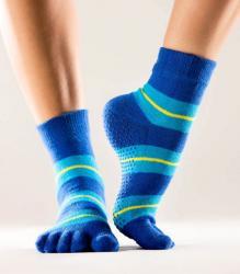 Prstové protiskluzové ponožky - barva blue stripe (modré pruhy)